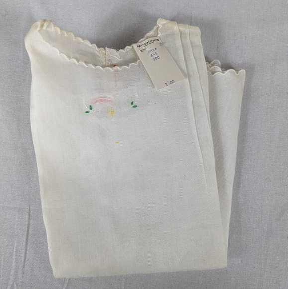 Vintage NEW Baby Dress Slip Sheer 2-Piece Hand Embroidery Hudson's Detroit - Picture 3 of 13